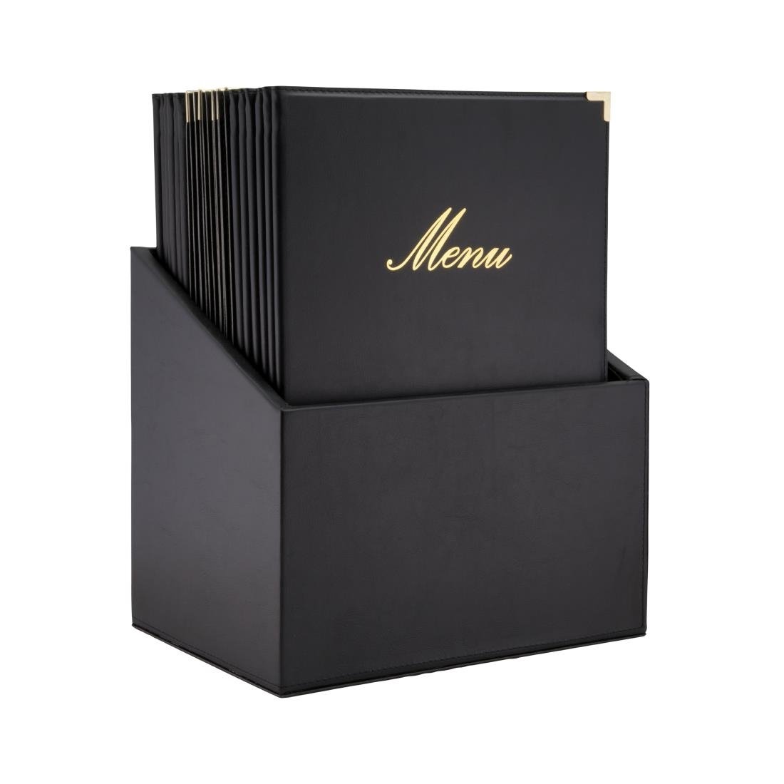 Securit Classic Lederset mit 20 Menükartenhaltern 4x A4 in 1er Box (inkl. 1 Doppeleinlage)