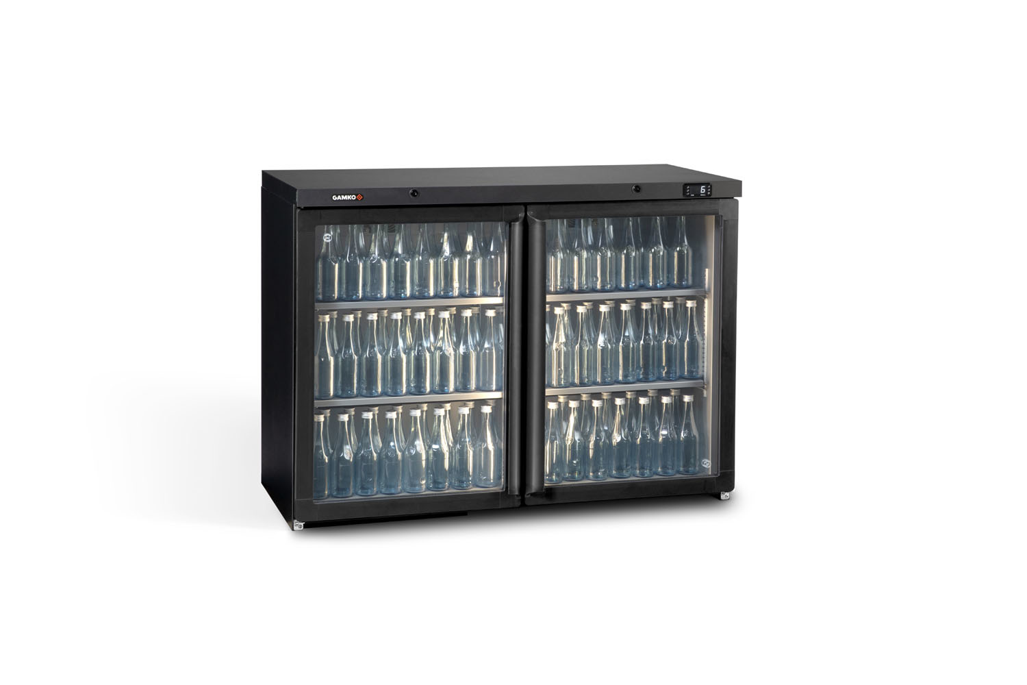 Flaschenkühlung 2 Flügeltüren - Anthrazit - Gamko MG3/275G - 275L - 1200x576x900/910mm