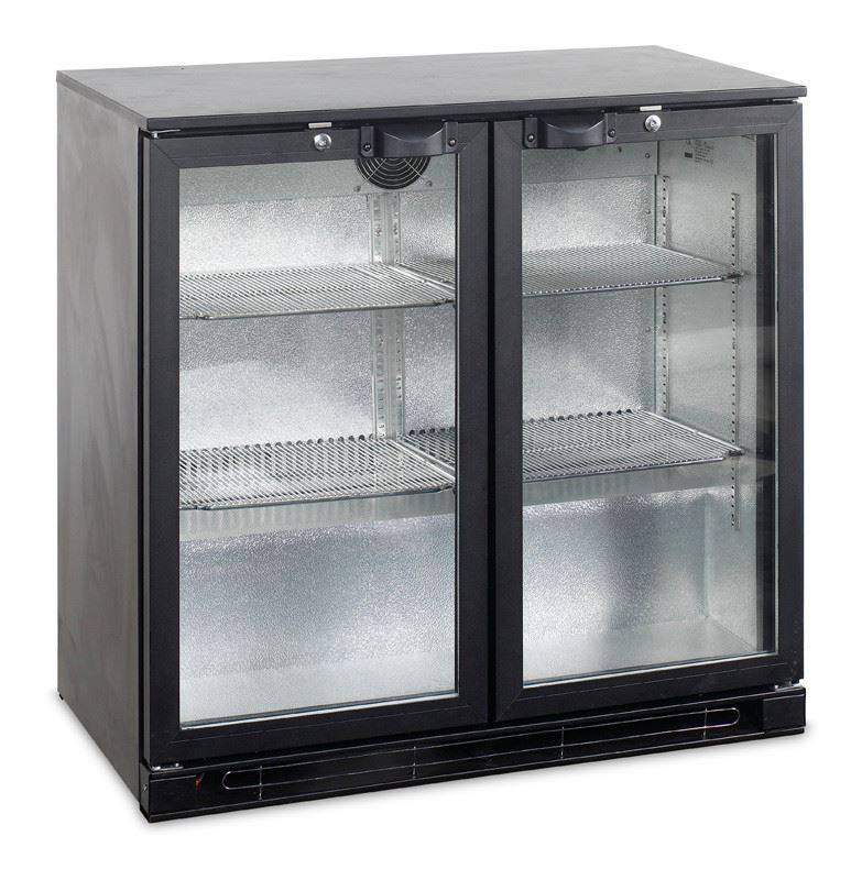Backbar Kühlschrank Schwarz | Klapptüre aus Glas | BA25H R600a | Esta | 90x52x(h)87cm