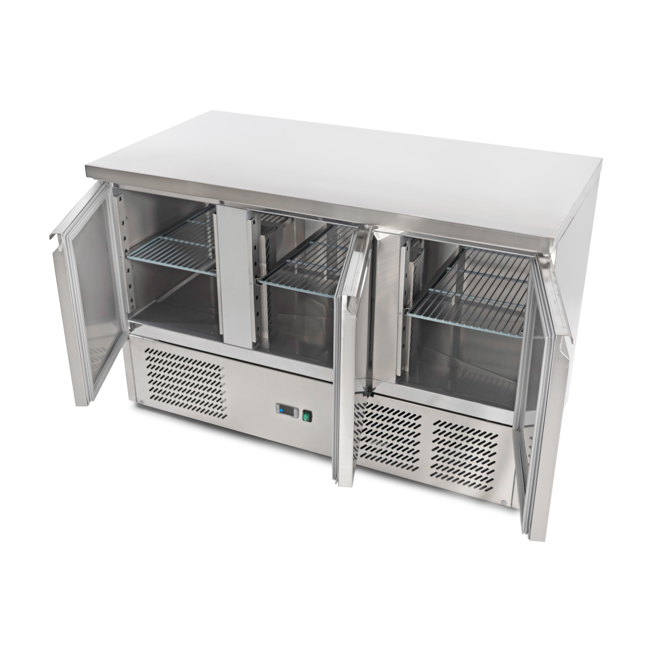 Kühlwerkbank 3-türig - Edelstahl - 137x70x(h)85 cm