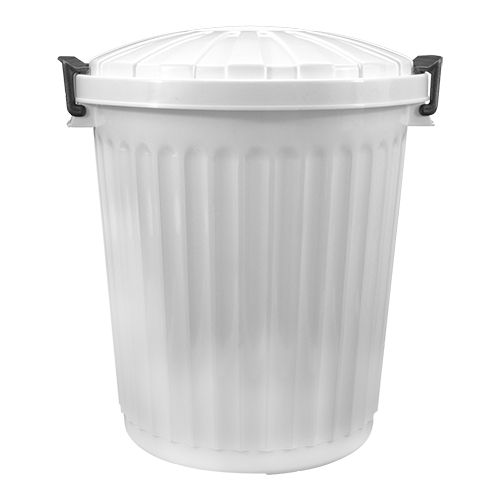 Abfallbehälter mit Deckel | Kunststoff | Weiß | 43L