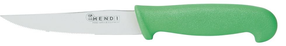 Couteau à Légumes Inox - Dentelé 100mm - Manche Vert