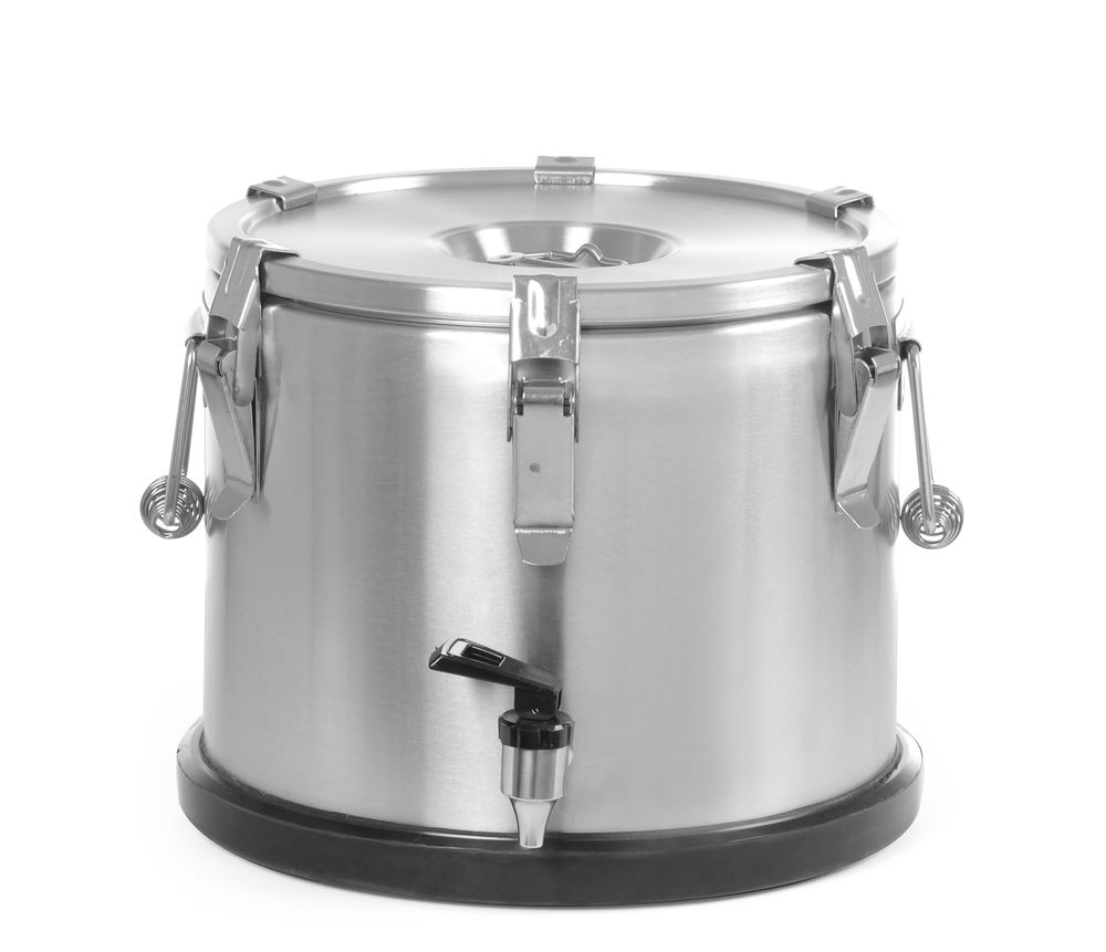 Conteneur isotherme portable – avec robinet - 15L - Argent - Ø330x(H)280mm