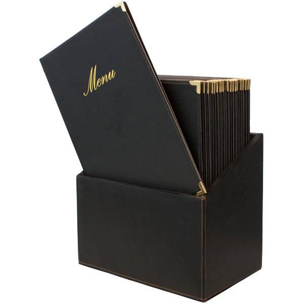 Boîte avec 20 Menus Classiques A4 | Noir | 370x290x210mm