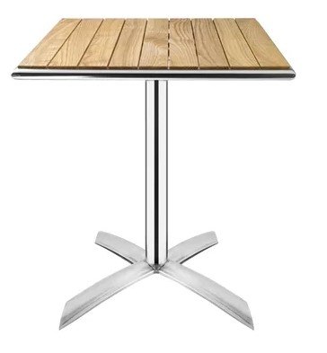Table Bistro Carrée | Aluminium/Frêne | 600x600x730(h)mm