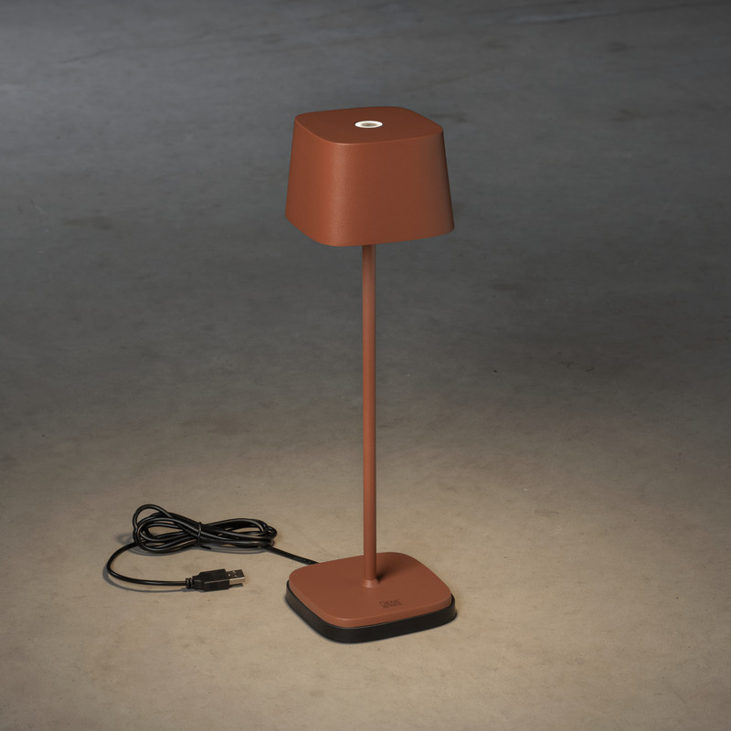 Capri terrakotta - LED Tischleuchte - USB aufladbar - 36x10cm