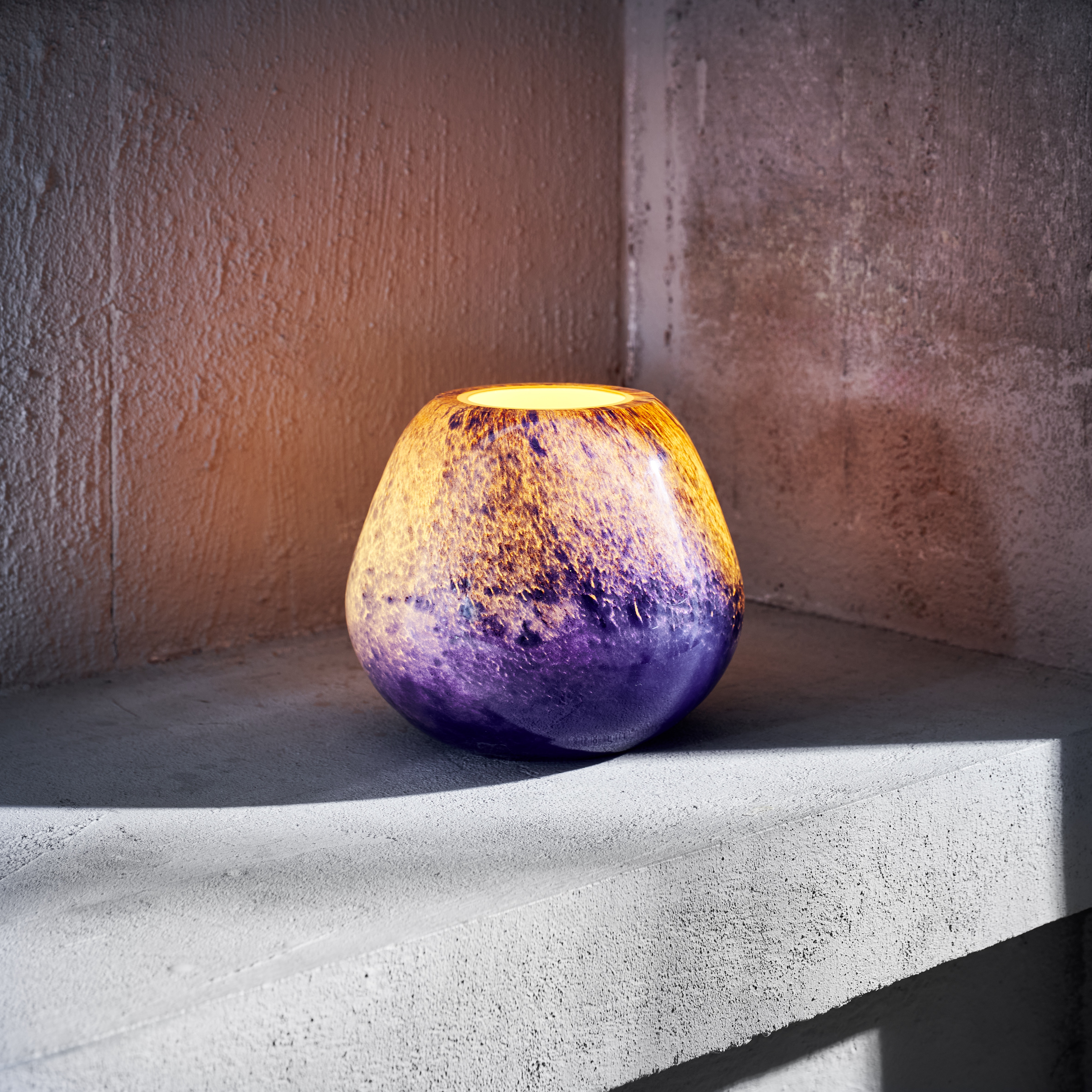 Fusion Blue YUYU, Ø 15 cm, hoogte 13 cm, glas