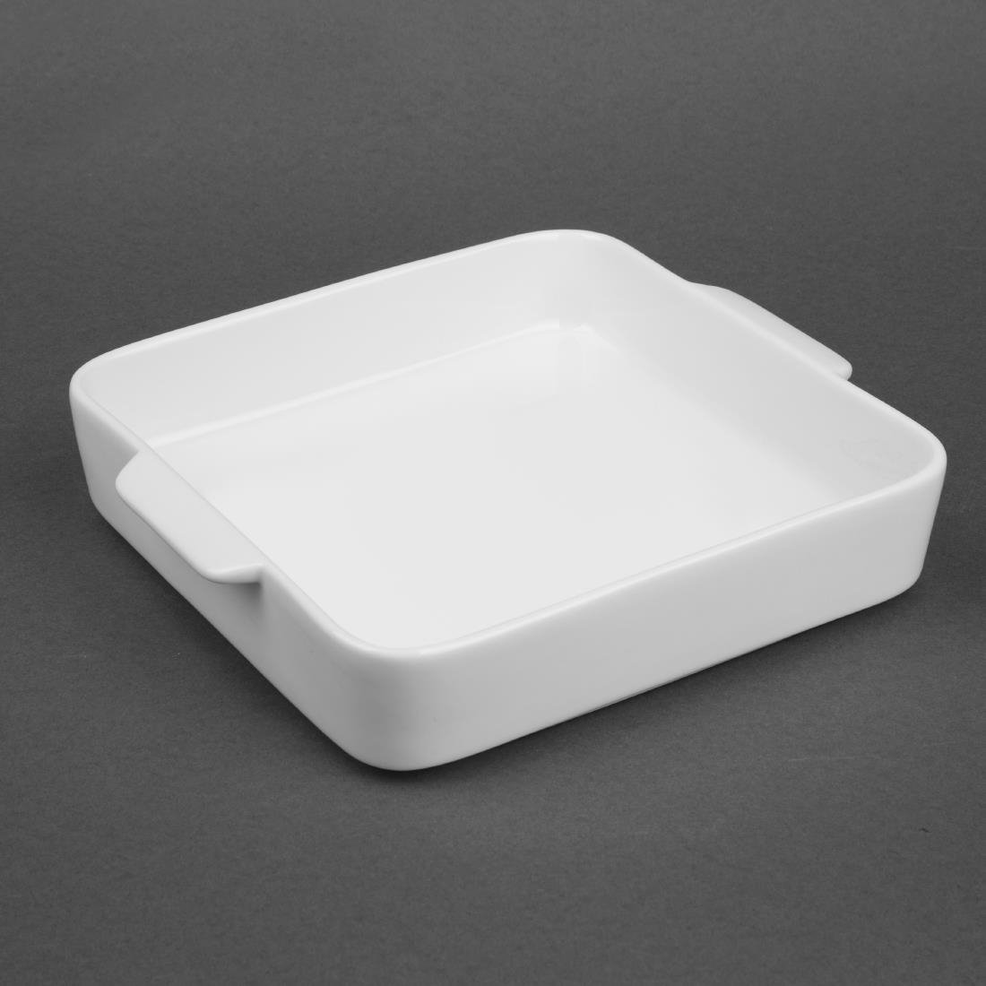 Olympia whiteware vierkante ovenschaal met handgrepen 200x180x40mm (pakket van 3)