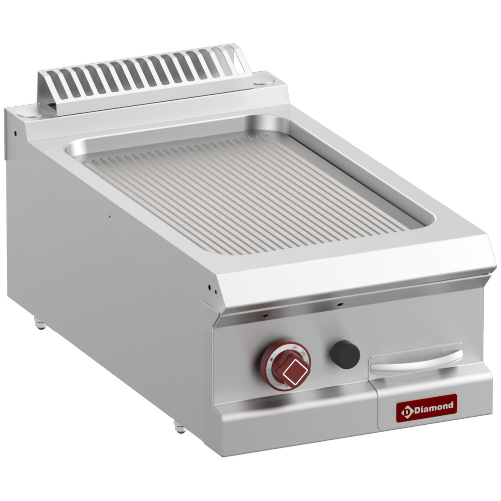 Grillplatte mit Gas, gerippt – 400 x 730 x 250/320 mm