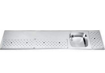  Spülbecken  Edelstahl + Spüle rechts Gamko ST-BB230R | Rundes Motiv | 500x2300mm | STAR-Line