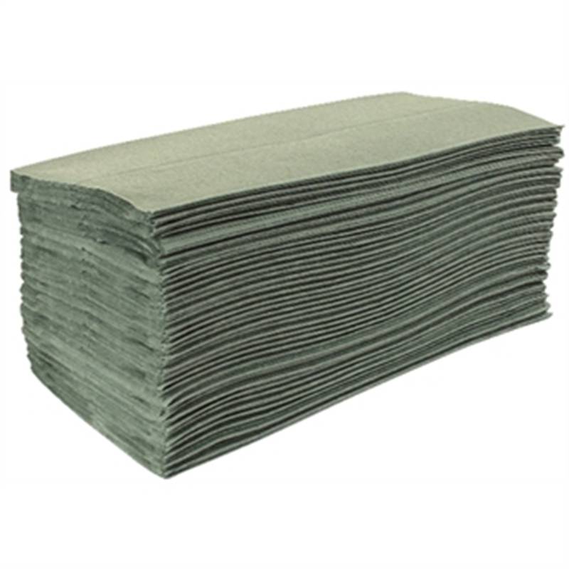 Jantex groen Z-Gevouwen handdoeken, 1-laags (Box 15)
