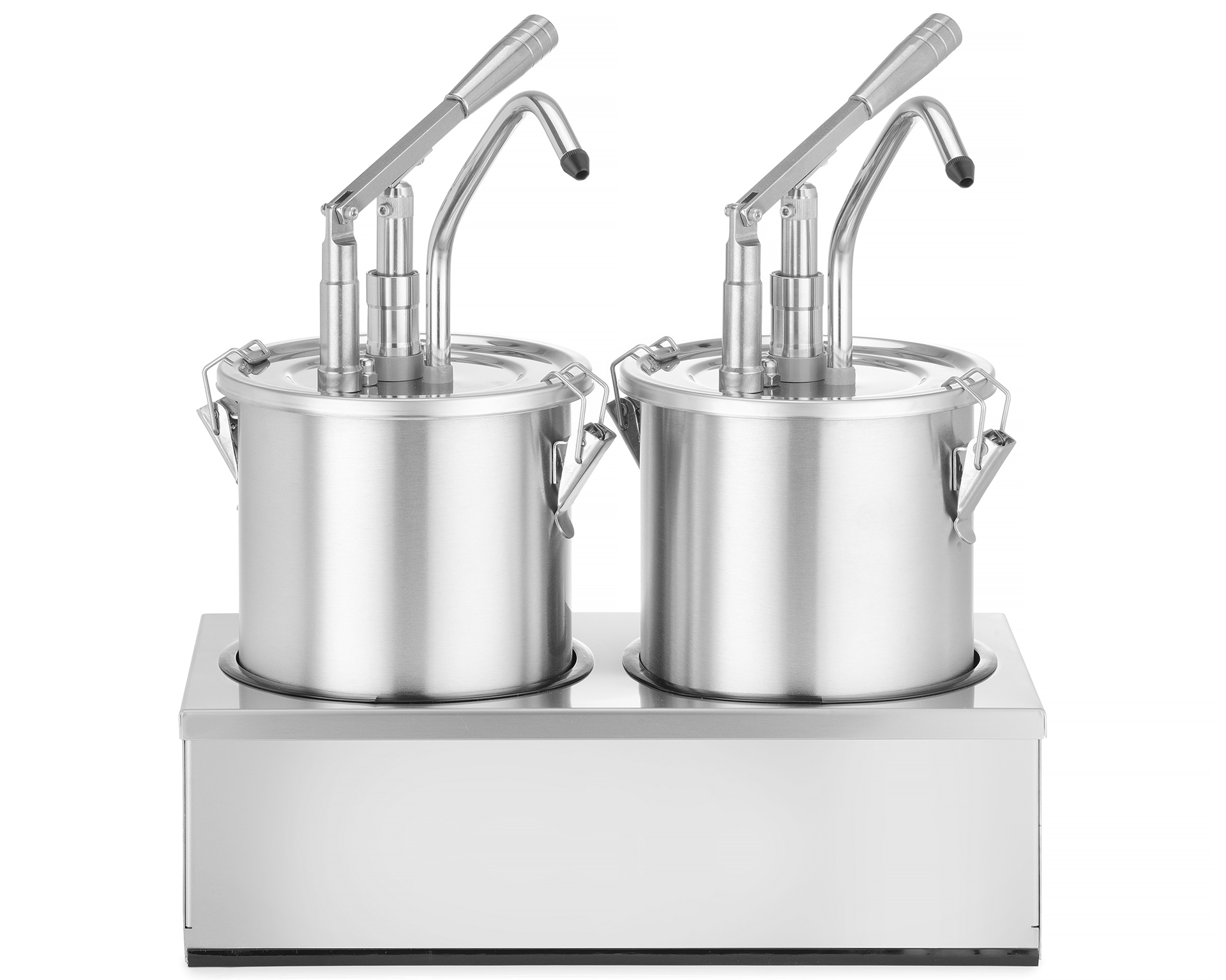 Set de 2 distributeurs de sauce en acier inoxydable avec pompe