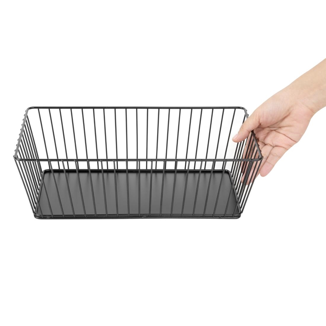Olympia Wire Food Display Tray Rechteckig Schwarz 330x190x100mm
