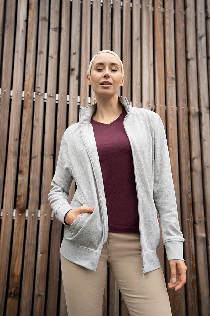 Veste en sweat de travail pour femme Soft-Face, en matière durable - Gris Platine Chiné - L