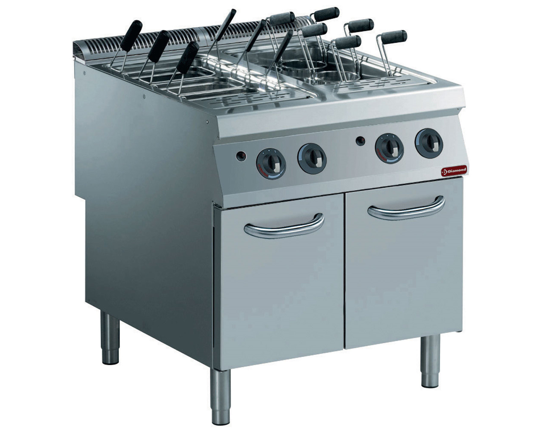 Pastakoker gas 2x 40L -  Met onderbouw