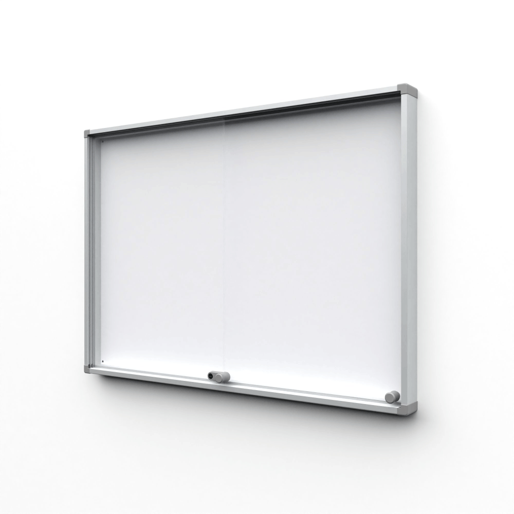 Indoor Vergrendelbaar Notitiebord Met Schuifdeuren Slim met Veiligheidshoeken 6 x A4