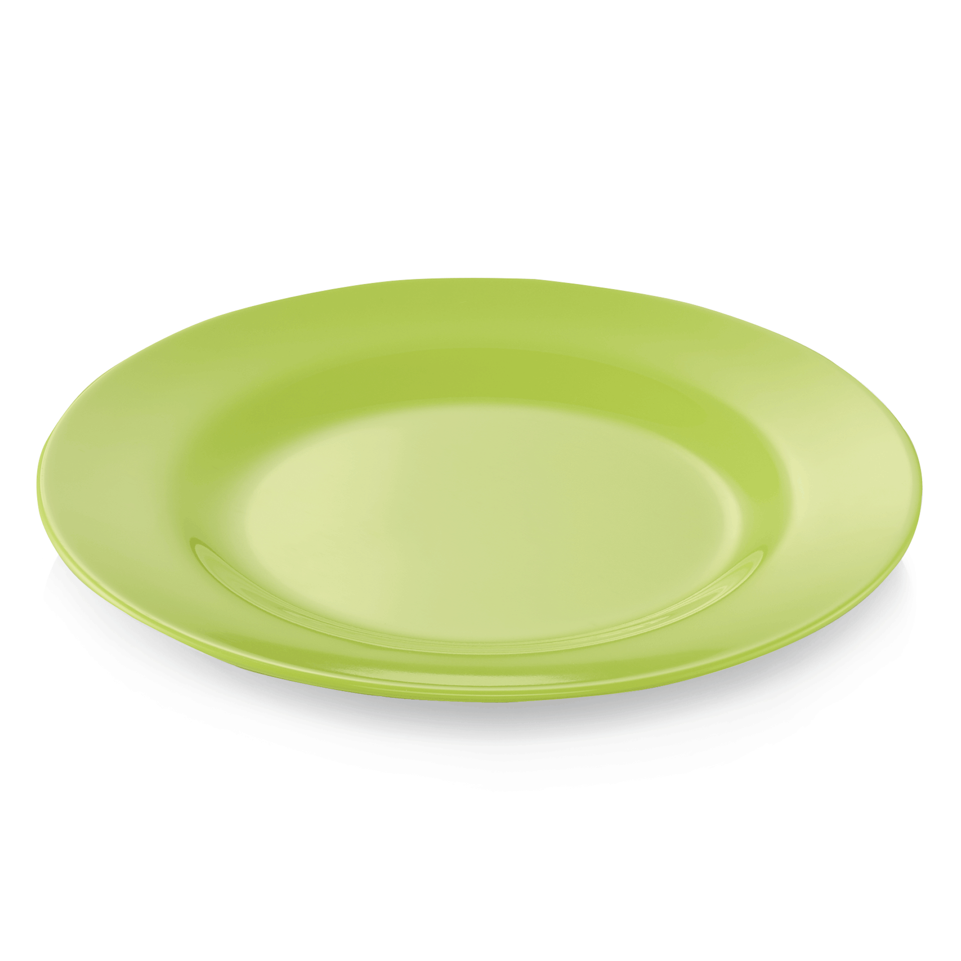 Bordenset, plat, diameter 20 cm, groen, set van 12 stuks, melamine