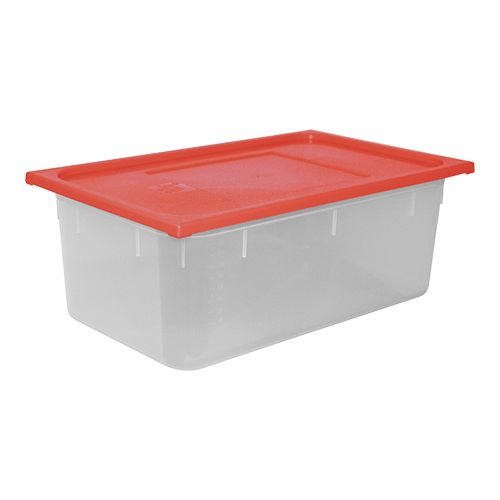 Voedselcontainer met rode deksel | Polypropyleen | 1/1GN | Verkrijgbaar in 4 dieptes