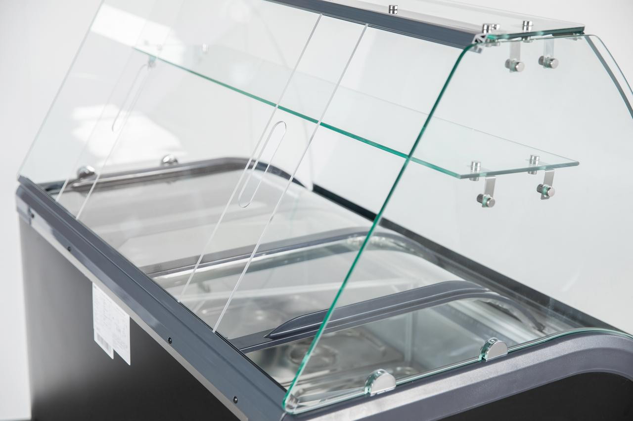 Schepijsvitrine - 6x5L - zwart - 103x68x(h)85cm