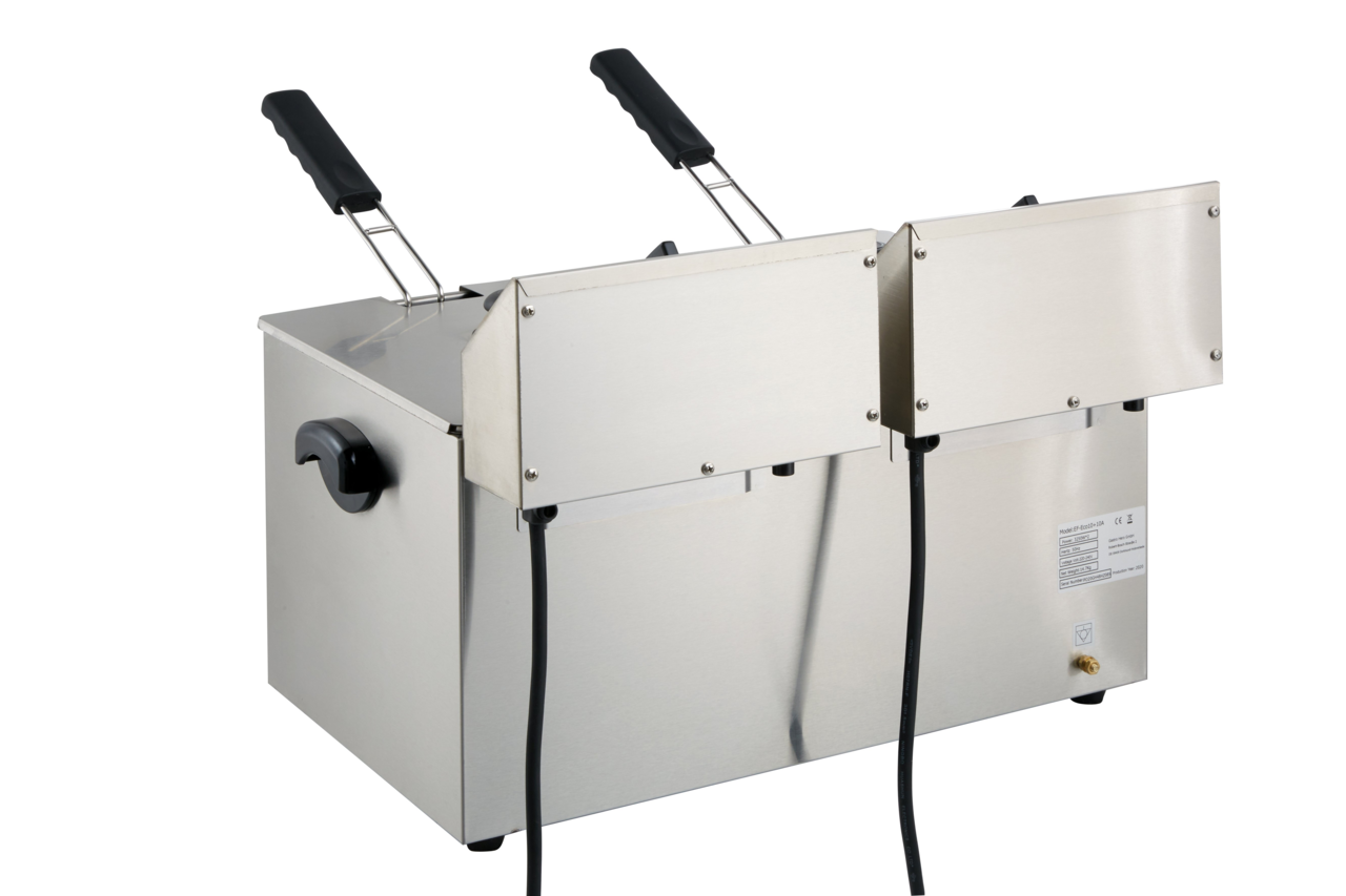 Elektrische dubbele friteuse ECO 10+10 liter met aftapkraan
