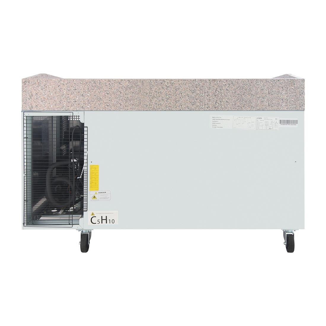Polar U-Series Doppelter Pizzatisch mit Granitplatte 428Ltr