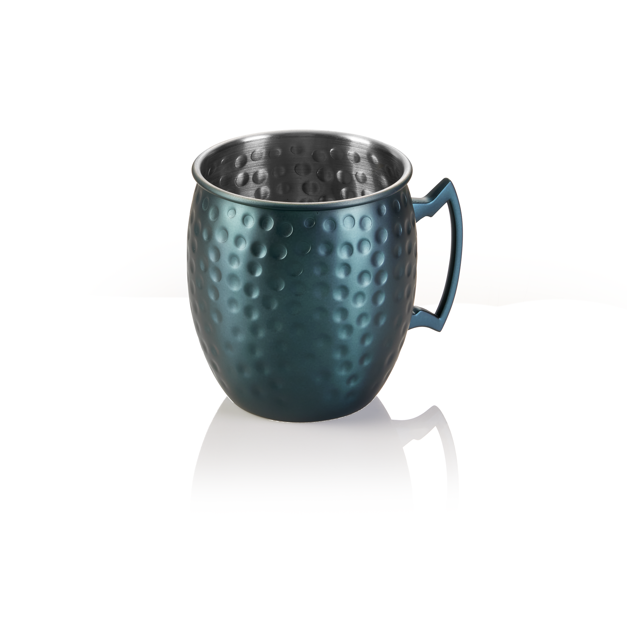 Moscow Mule NOCTURN, 0,5 L, Ø 9 cm, hauteur 10 cm, bleu mat, martelé, acier inoxydable 18/8