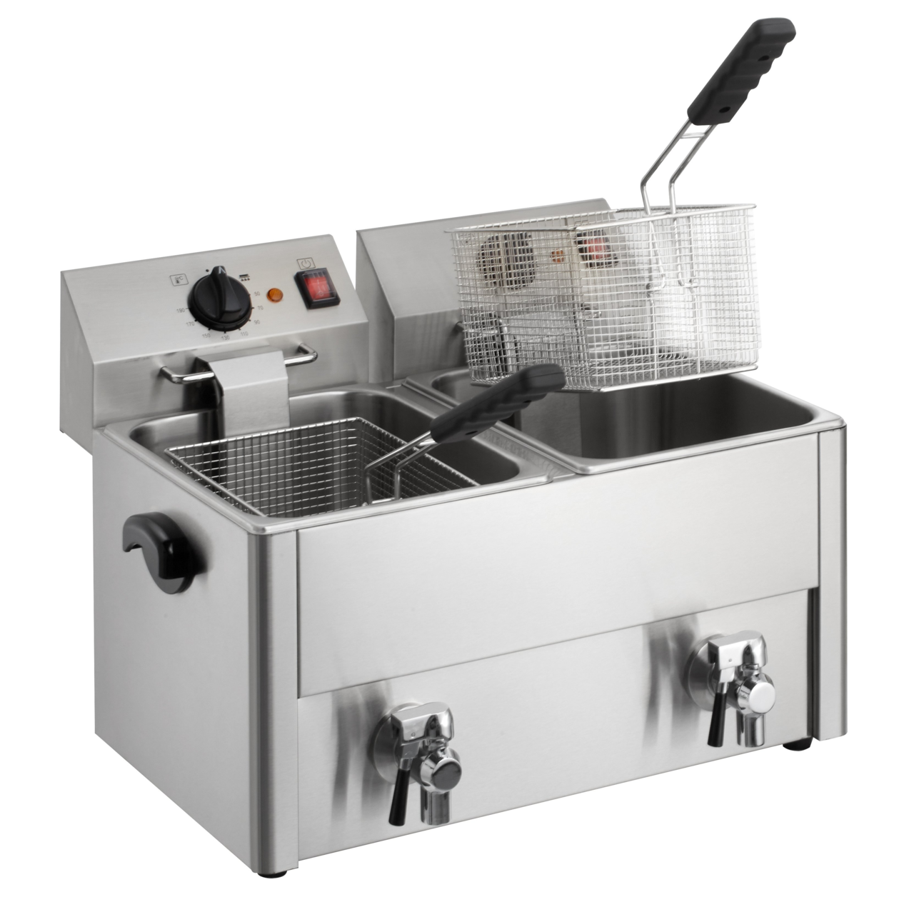 Elektrische dubbele friteuse ECO 10+10 liter met aftapkraan