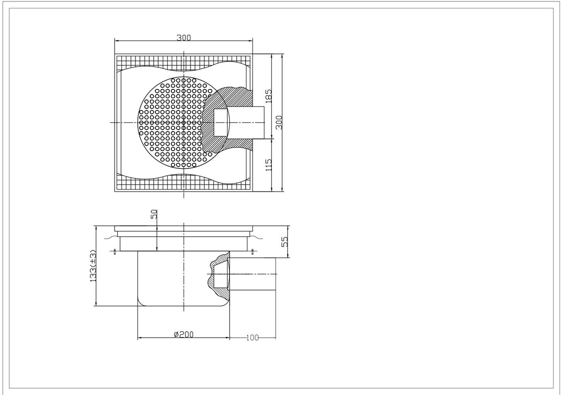 Vloerput - RVS - 300x300x(h)131mm