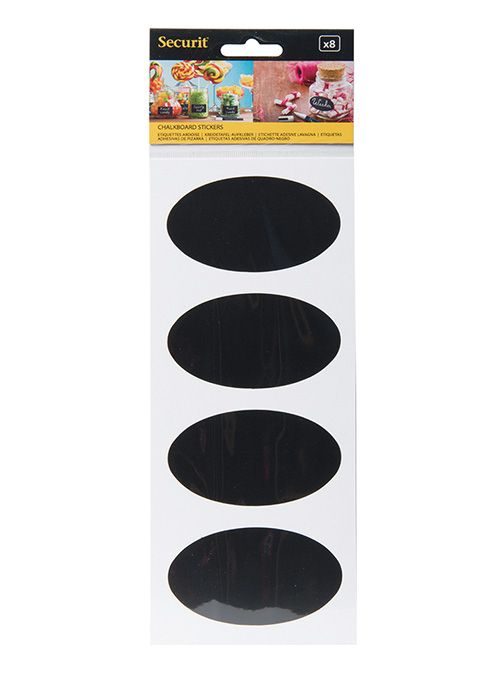 Selbstklebende Kreidetafel Etiketten | Oval 85x50mm | 8 Stück