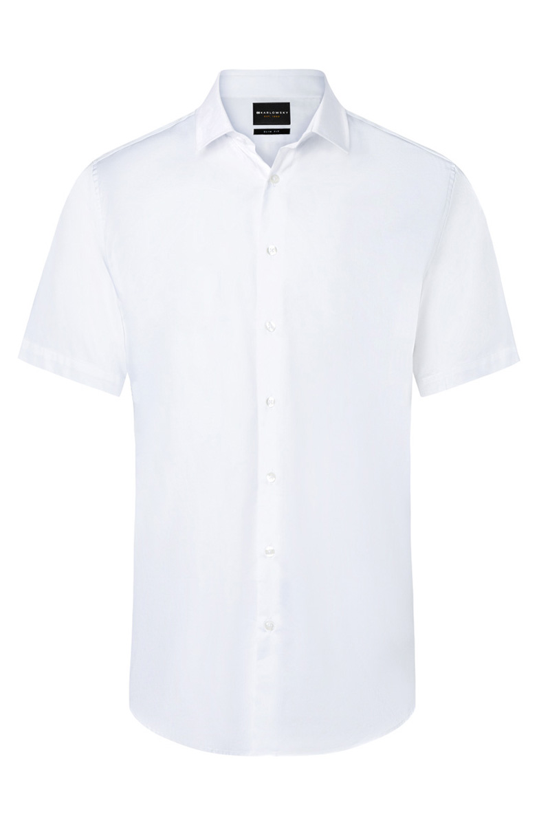 Kurzarm Herrenhemd Active-Stretch in Modern-Fit - Weiß - M