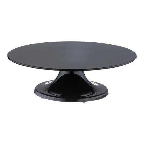 Assiette à gâteau avec base pivotante - Mélamine - Noir - Ø32cm