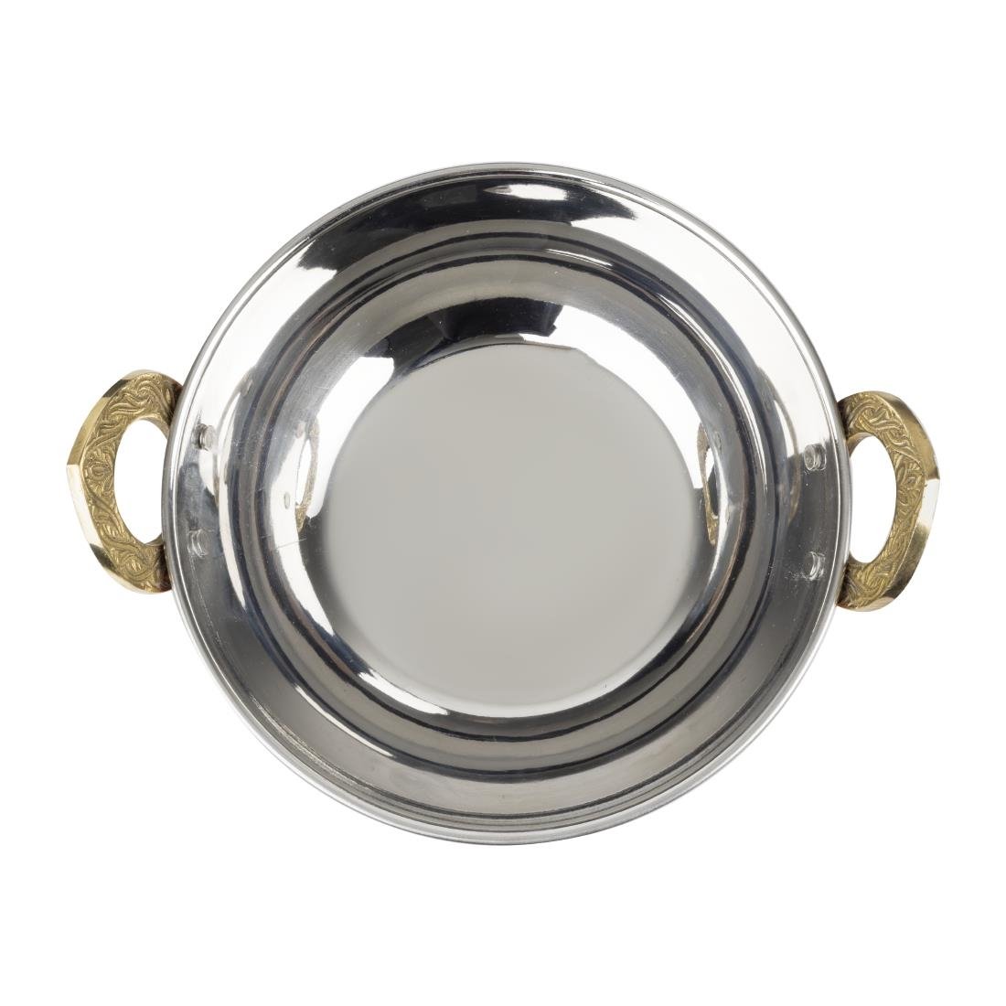 Olympia Kupfer Kadai Schale Edelstahl Messinggriffe 660ml