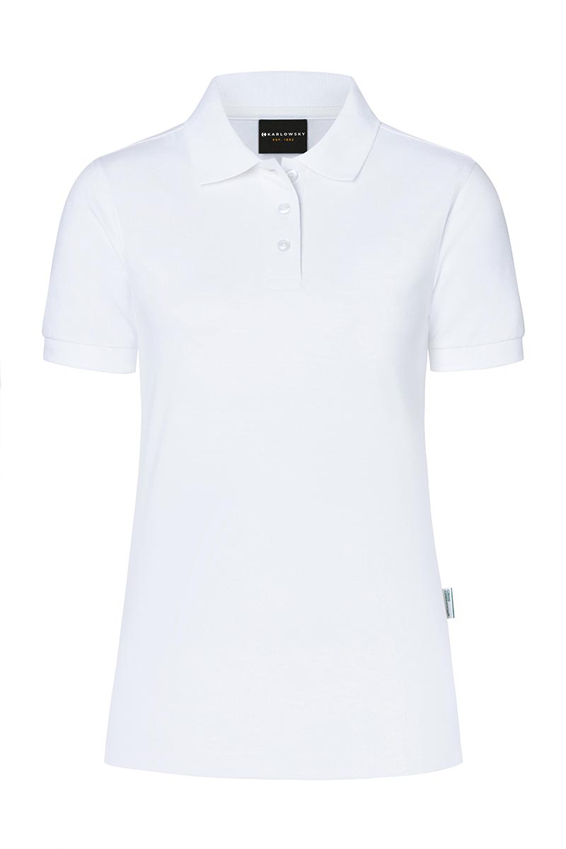 Damen Workwear Poloshirt Modern-Flair, aus nachhaltigem Material - Weiß - M