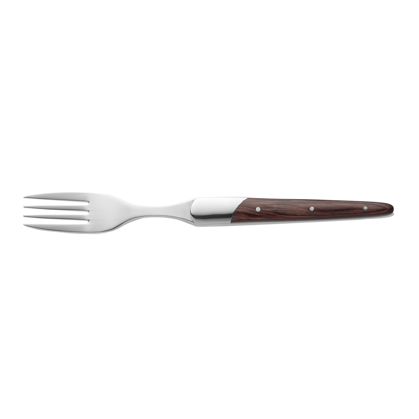 Steakvork set CARLOS met rood pakkahouten handvat - set van 6 stuks - lemmetstaal 420 - hout 
