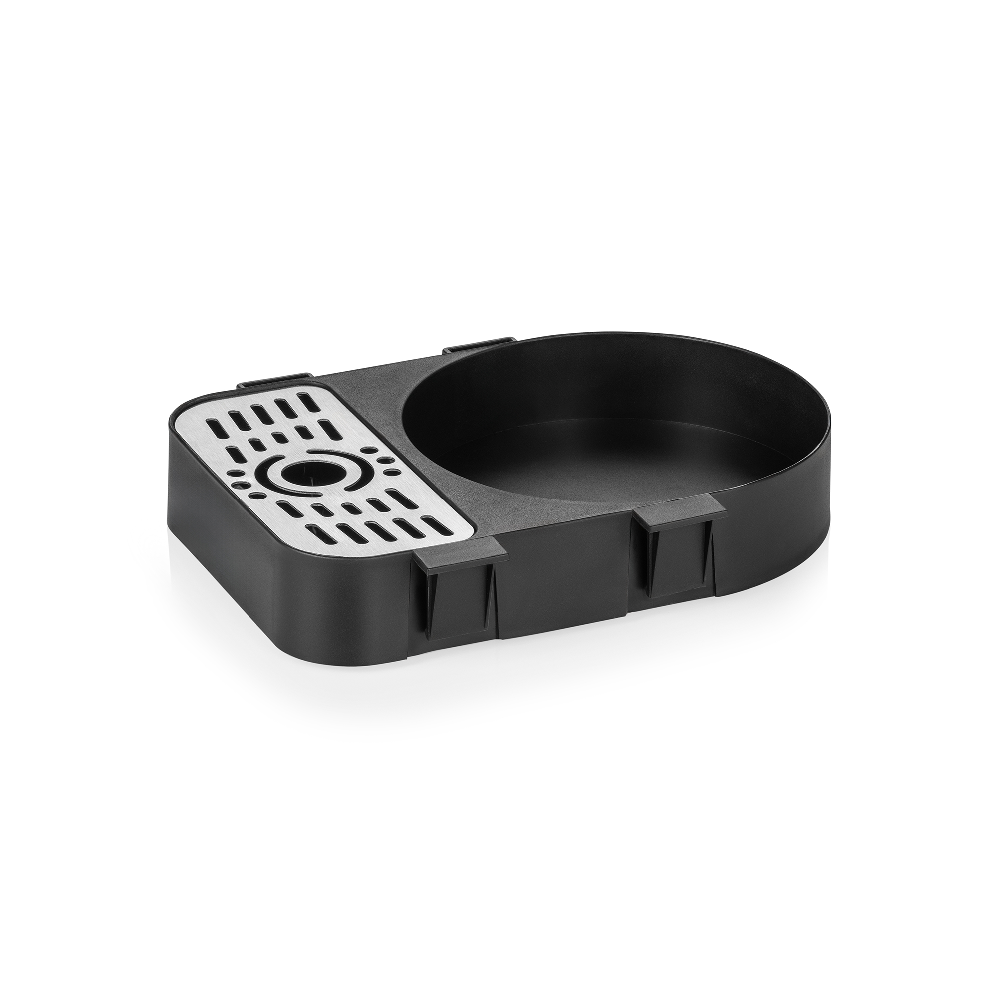 Tropfschale, 23 x 18 x 4 cm, schwarz, Chromnickelstahl, Polypropylen
