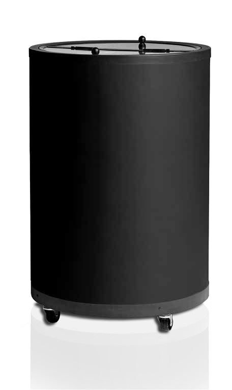Réfrigérateur Tonneau pour Boissons | avec Ventilateur | Esta Impulse | | Noir | Roues Pivotantes | 80 Litres | Ø56,7x83cm