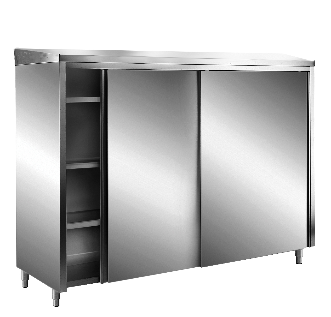 SARO AISI430 Armoire de stockage, portes coulissantes, toit incliné 1000x600