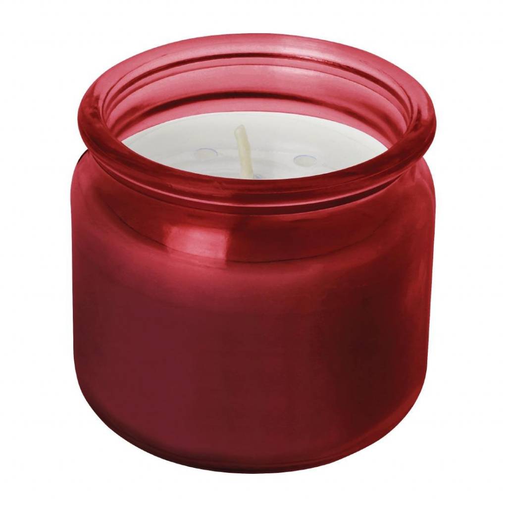 Kerze in Marmeladeglas | Ø80x70mm | Rot |12 Stück