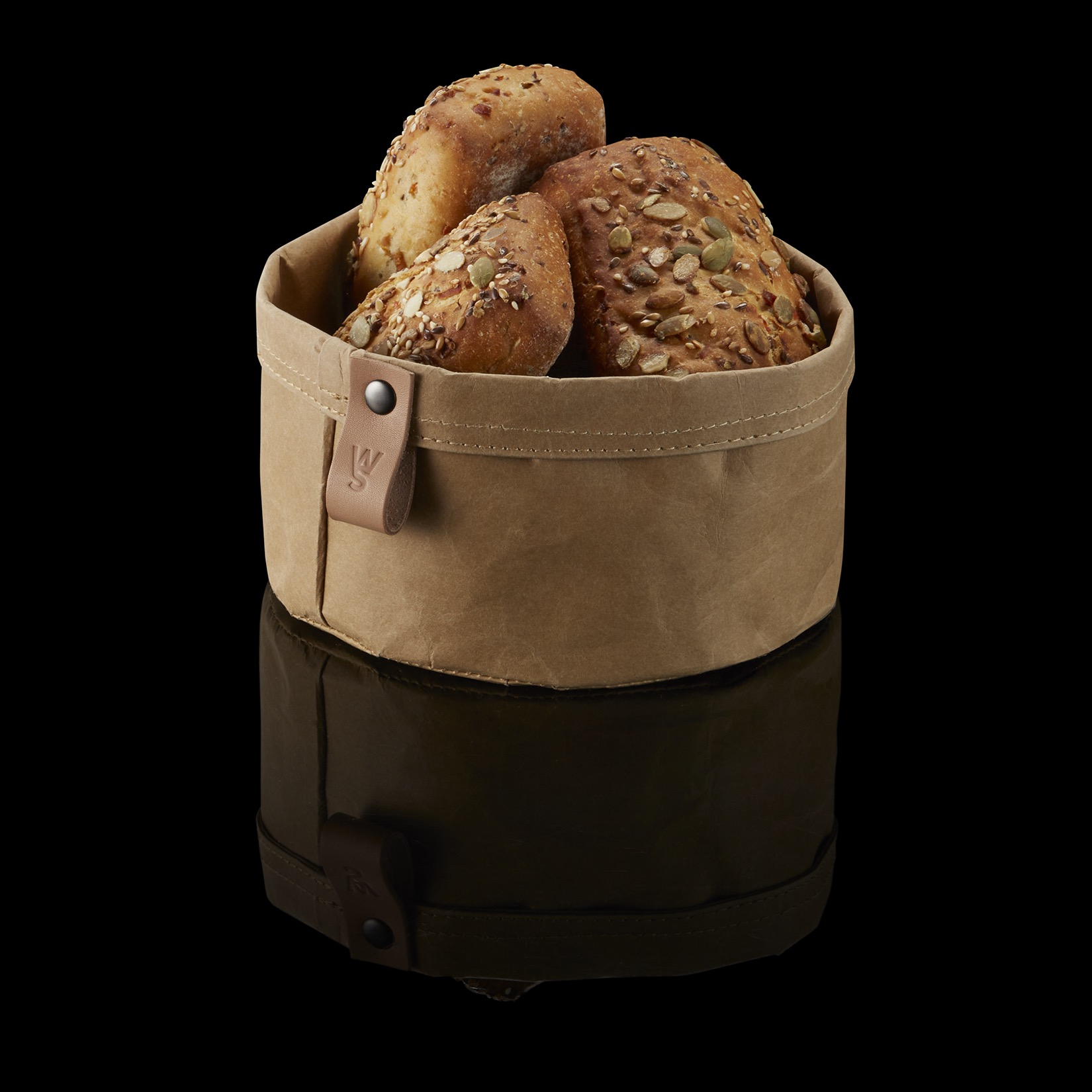 Broodzak CRAFT & CRUMBLE, Ø 17 cm, hoogte 11 cm, khaki, kraftpapier