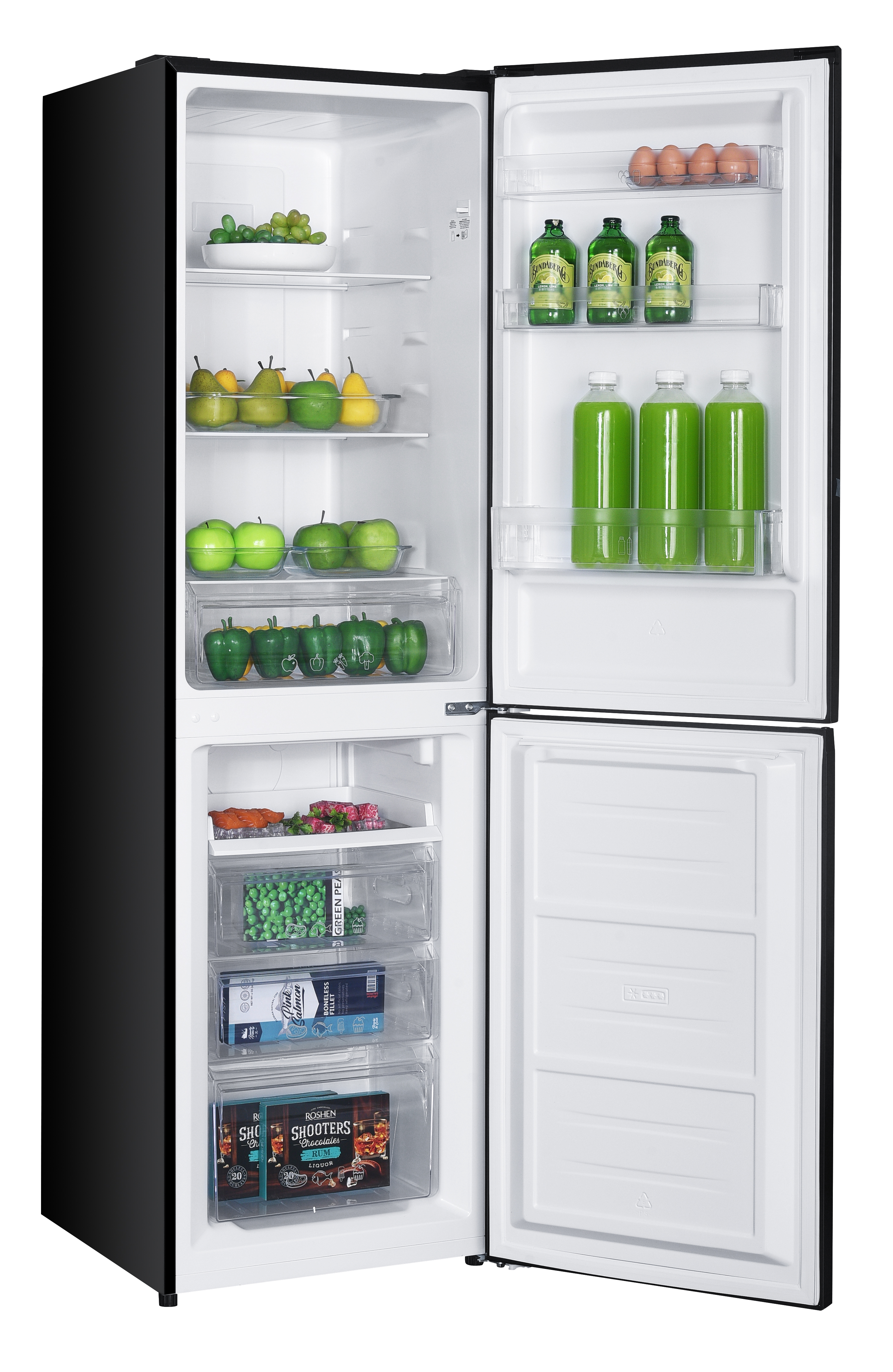 Kühl-/Gefrierkombination - Schwarz - 165 + 82L - Exquisit