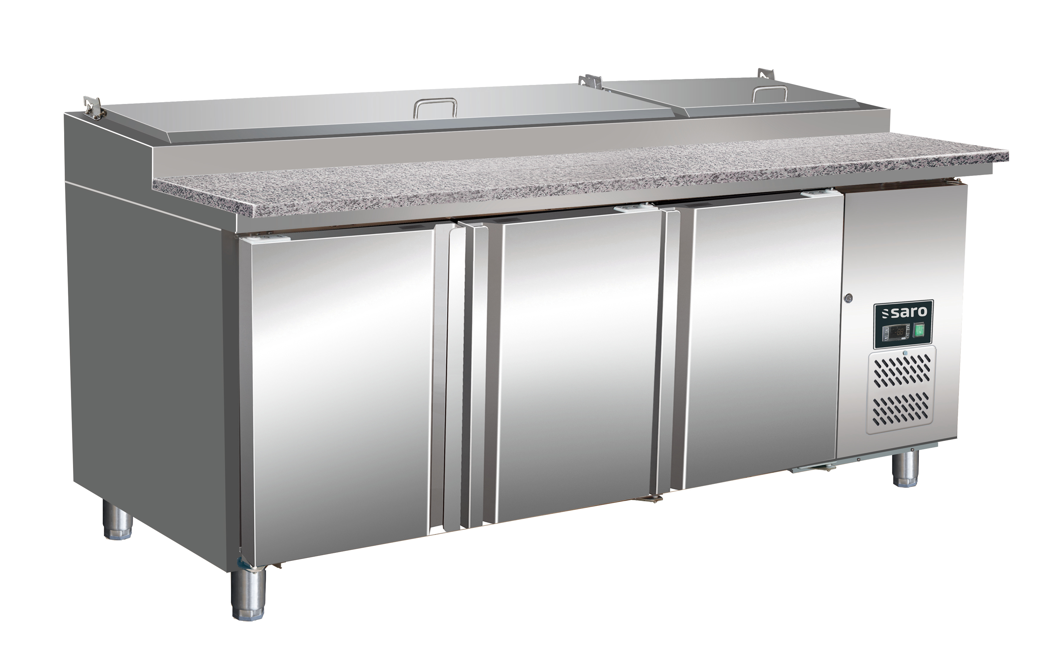 Station de garniture SARO 1/3 GN, plan de travail en granit, SH 2000