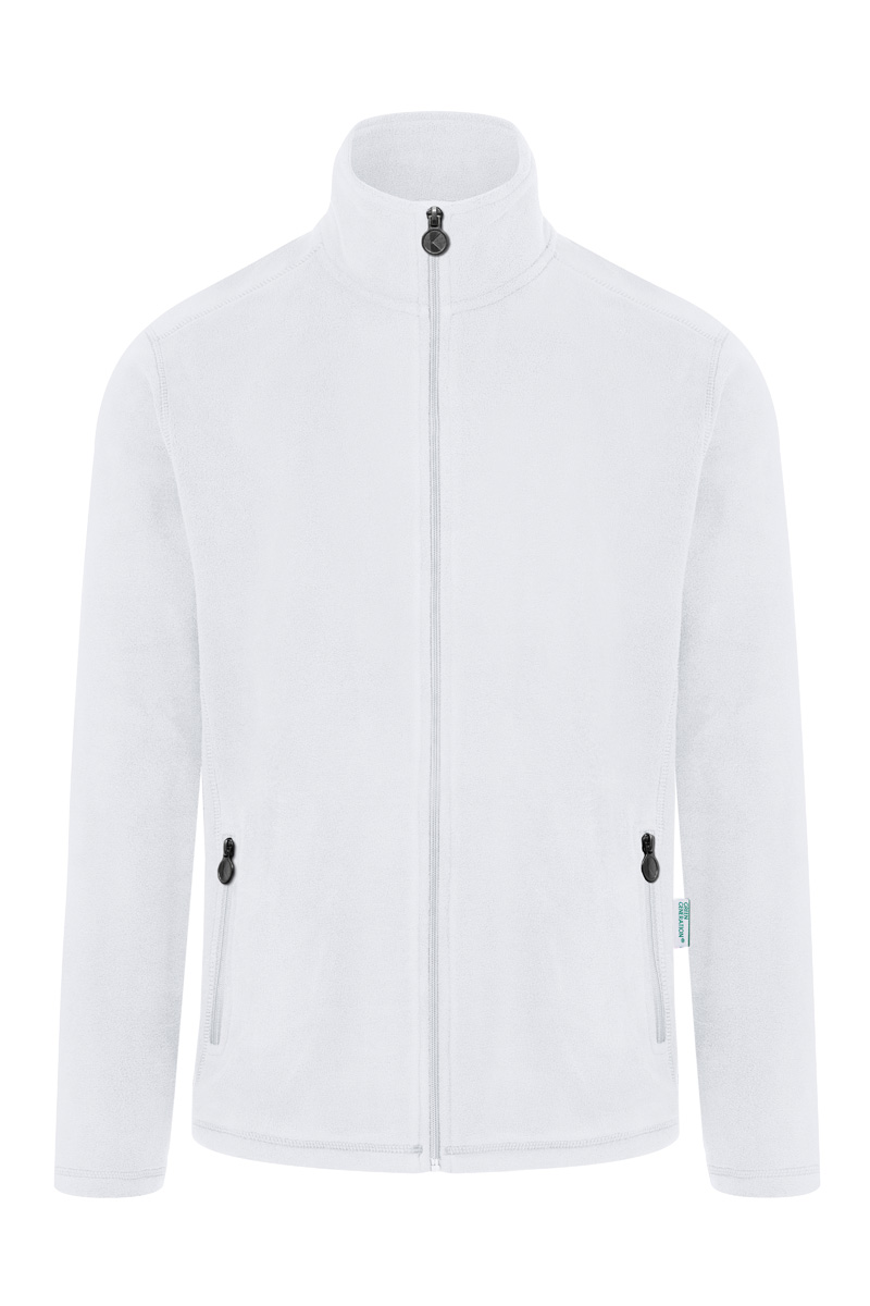 Herren Workwear Fleecejacke Warm-Up, aus nachhaltigem Material - Weiß - L