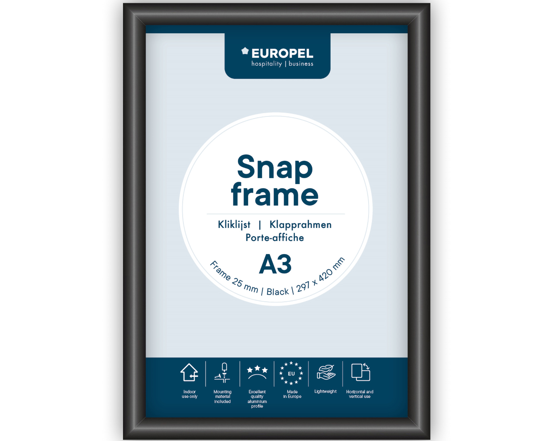 Cadre à pression A3 - noir