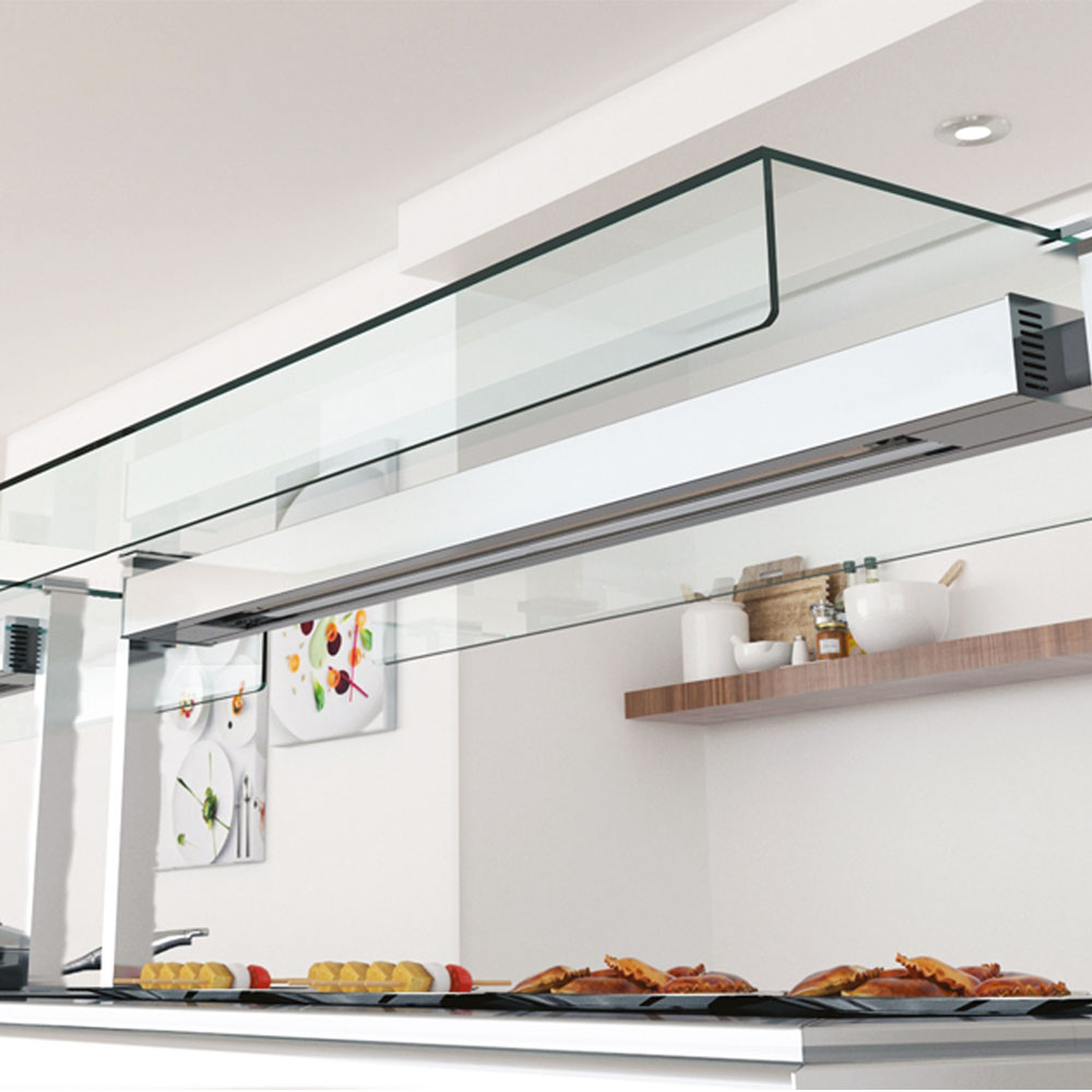 Centraal " rechts " boord op 90° aan elke kant, 2x GN 1/1