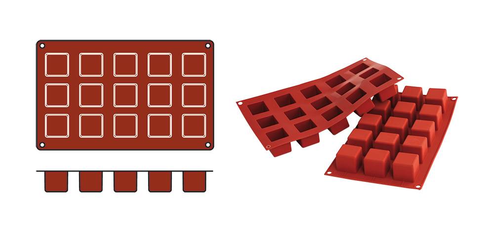 Moule à pâtisserie - Cubes Mini - 15 pièces