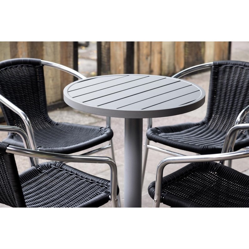 Bolero Rond Aluminium Tafelblad Lichtgrijs - 580mm