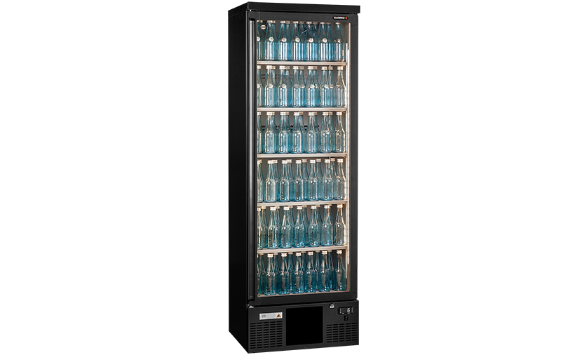 Flaschenkühlschrank mit Glastür Türanschlag Rechts Anthrazit | Gamko MG3/300RG | 600x530x(H)1800/1825mm