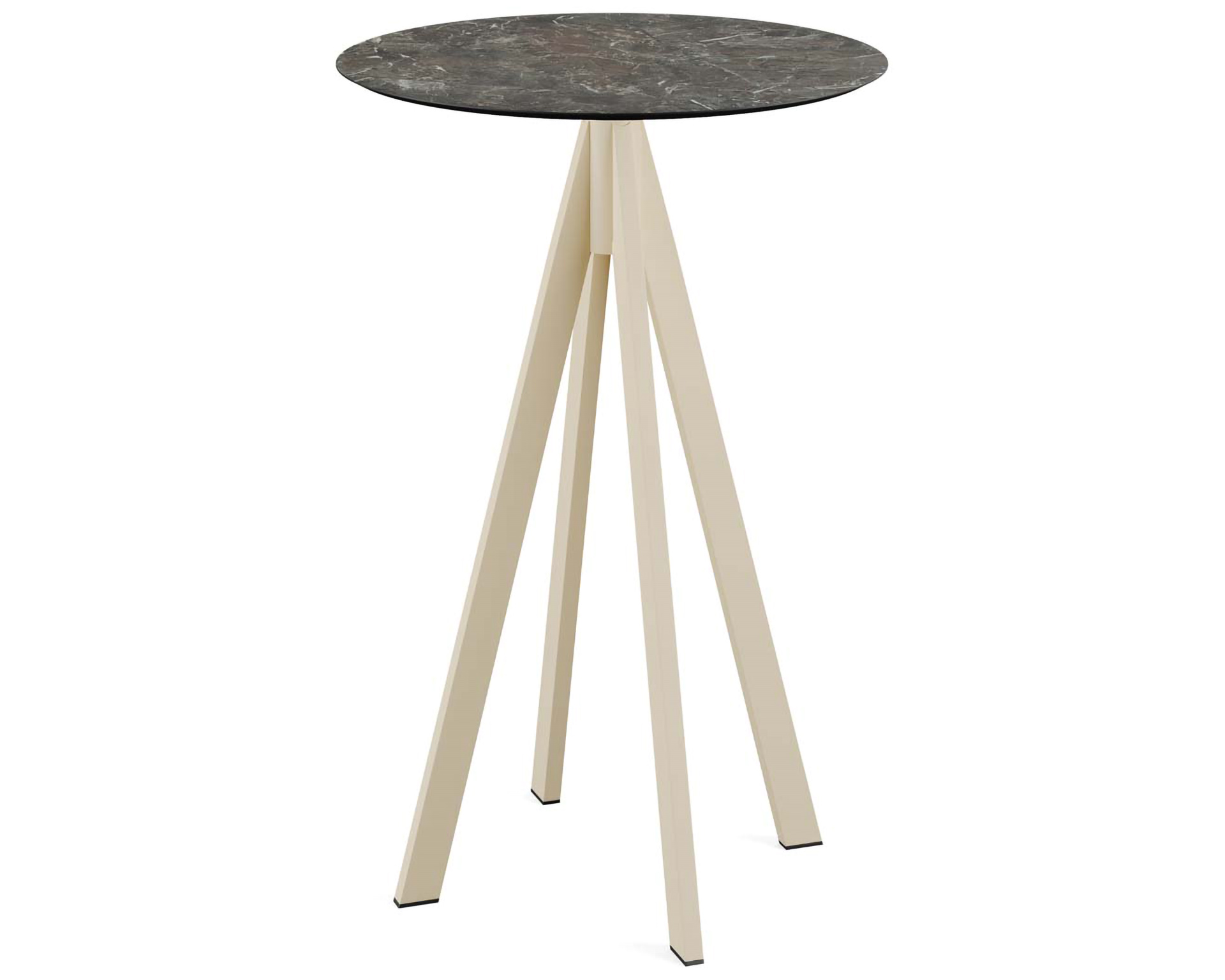 Table de bar Infinity piètement sable + plateau HPL Galaxy Marble Ø70cm