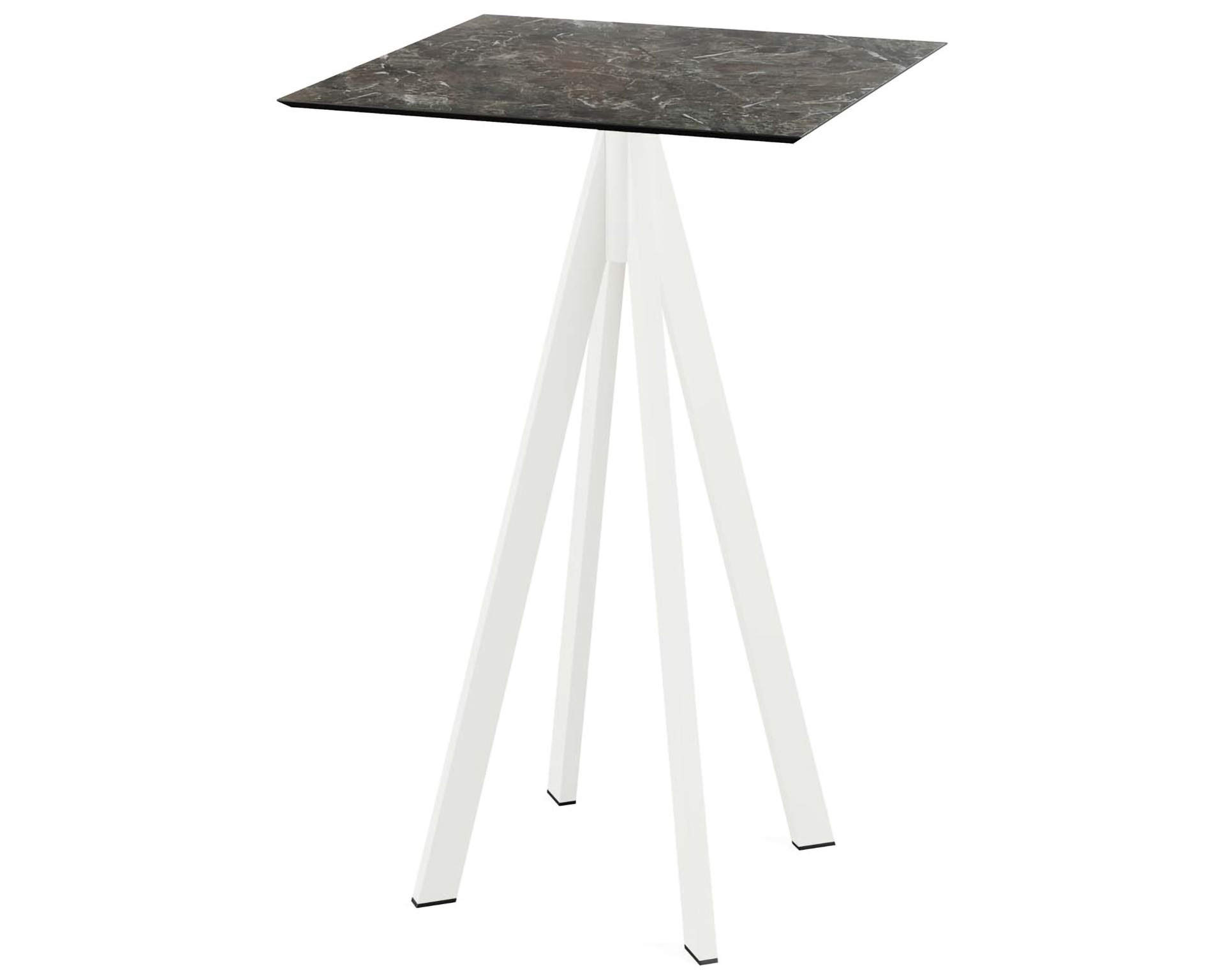 Table de bar Infinity piètement blanc + plateau Galaxy Marble HPL 70x70cm
