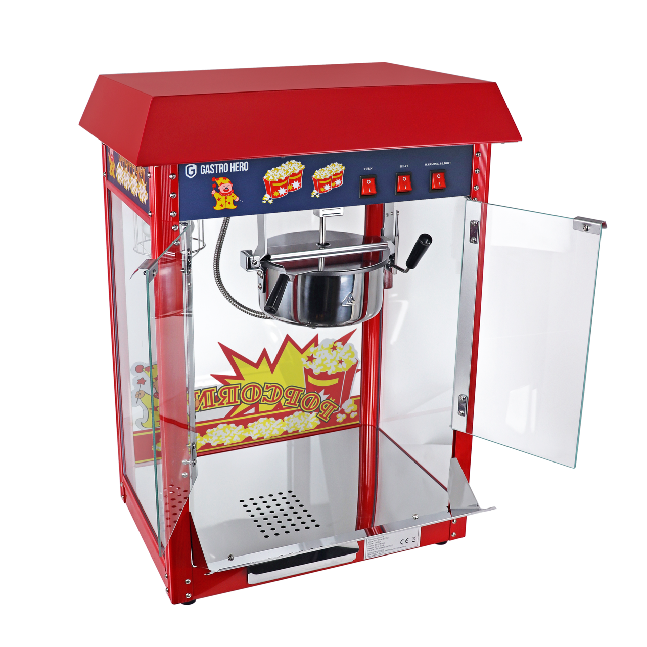 Popcornmachine ECO 5 kg/u met 1 ketel